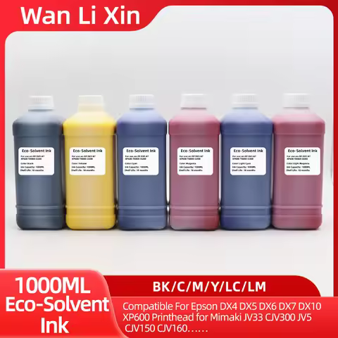 1000ML Eco-Solvent Ink For Epson DX4 DX5 DX6 DX7 DX10 XP600 TX800 Printhead for Mimaki/Roland/MutohJ
