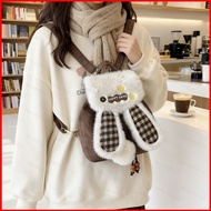GC2 2026 Korean Style Ladylike Backpack Fashionable Plush Cartoon Rabbit Commuter Handbag CG2