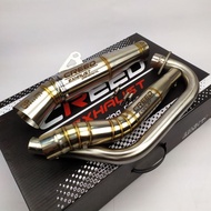 ❈◑❍(On Stock) Creed Exhaust conical Open specs pipe for TMX 125/155 /EURO/DESERT BIG ELBOW / Daeng s