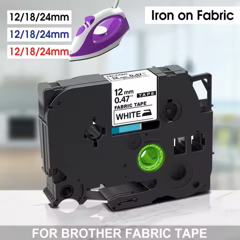 12/18/24mm Iron on Fabric Tape Compatible Brother TZe Fabric Tape FA3 FA231 for Brother P Touch Labe