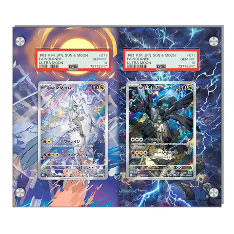 Display for Pokemon Reshiram Zekrom Card Extended Art Display Case Collection Card Extended Painting