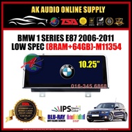 BMW 1 Series E87 2006 -2011 [8Ram + 64GB] Blu-Ray Anti Glare Screen 10.25" inch IPS + 4G Carplay And