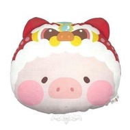 LuLu The Piggy - 港版 2025 蛇年 賀年 大頭造型 雙面 毛絨 公仔 毛公仔 Cushion 抱枕 攬枕 新年 裝飾 新年 罐頭豬 Lulu豬