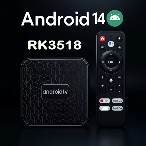 T8S ATV Android 14 TV BOX RK3518 Voice Assistant TV Dual Wifi Quad Core Cortex A53 8K 4K 3D Video BT