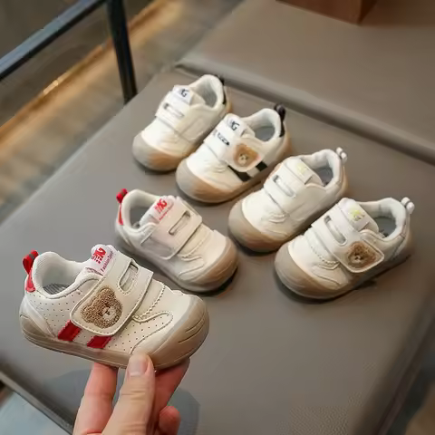 2026 Fashion Toddler Shoes For Baby PU Leather Infant Girl's Sneakers Soft-soled Newborn Boy's Sport
