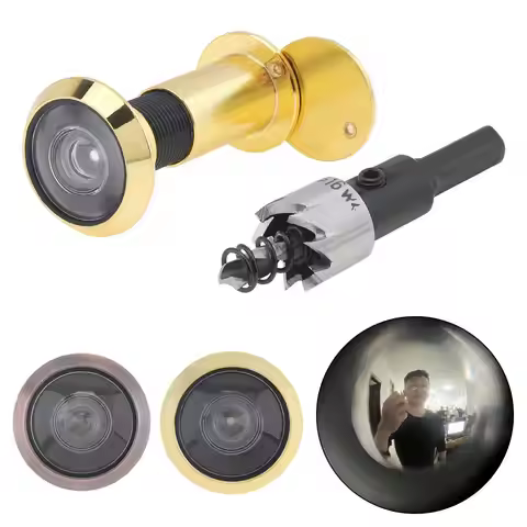 16mm / 0.63inch 200 Degree Door Viewer Peephole Drill Bit Set Security Peek Peep Holes for 1.57inch 