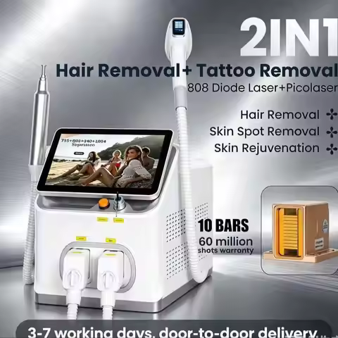 6 Waves Professional 2IN1 Diode 5000w 10 Bars Hair Removal Machine Picosecond Qswitch ND YAG 1064NM 