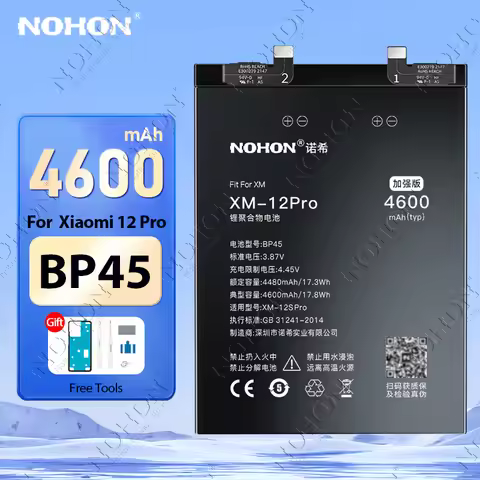 NOHON Battery for Xiaomi Mi 12 Pro BP45 BP46 BM4X for Xiaomi MIX4 14 13 11 Lite 11T Pro 10T 10 Ultra