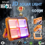 JD ไฟกลางแจ้งแบบพกพา JD-ST600-600W ใช้พลังงานแสงอาทิตย์ Outdoor Waterproof แผงโซล่าเซลล์ Light โคมไฟพลังงานแสงอา โซล่าเซลล์ led ไฟสปอร์ตไลท์ solar light  ไฟกลางแจ้งแบบพกพา JD-ST
