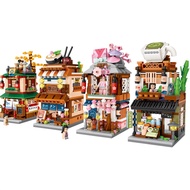 Japanese Street View Building Block Mini Granule Building Block Children's Educational Toy Building 