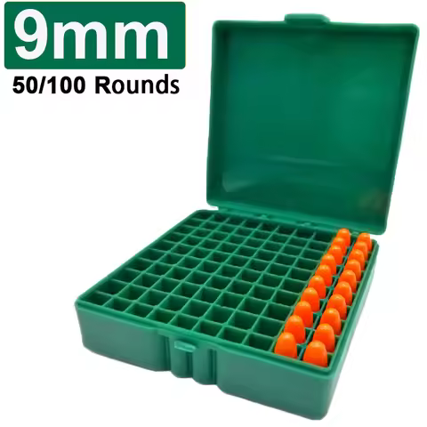 Tactical Bullet Box Ammo Case 9mm .223 5.56mm Pistol Rifle Ammo Carry Storage Box Flip-Top Hunting B