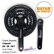 Crank Set Gir Sepeda MTB Gunung 3 Speed Eterna