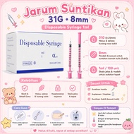 [Ready Stock] 💜🩷🧡Disposable Syringe 1ml — 31G × 8mm  ✨ Purple/Pink/Orange Edition | Sterile Disposab