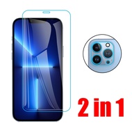 【cw】 Screen Protector for iPhone 13 Pro Max Full Cover Lens Protective Glass for iPhone 13 Mini Front Back Glass Clear Camera Films