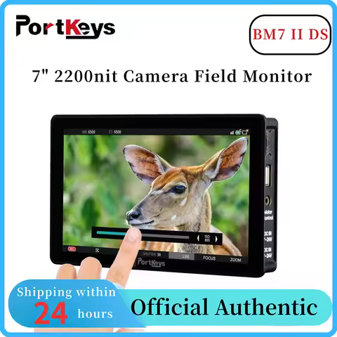 PortKeys BM7 II DS 7" 2200nit Camera Field Monitor Wide Color Gamut Screen Wireless Control Camcorde