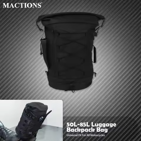 Motorcycle 50L-85L Luggage Backpack Sissy Bar Backrest Bag With Straps Expandable Tail Rack Bag Univ