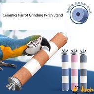 Bird Parrot Ceramics Grinding Perch Stand,  New Material Process Stone Not Drop Sand to Trim Nails a
