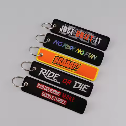 Sarcastic Quote Embroidery Key Fobs Funny Keychain For Motorcycles Cars Key Ring Holder Key Tags Cha