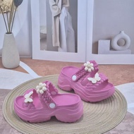 Sepatu Sandal Tali Wanita Premium Sendal Selop Wedges Cewek Kekinian Jelly Karet Tinggi