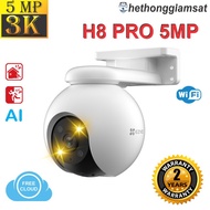 (Giá Sốc) Camera Wifi Ngoài Trời EZVIZ H8 Pro 5MP 3K - Màu Bang Đêm Xoay 360 độ Đàm Thoại 2 Chiều -
