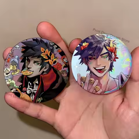 Zagreus H-Hades Brooches for Backpack Accessories 25mm,32mm,48mm,58mm,75mm Round Enamel Pins Cartoon