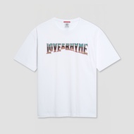 DAVIE JONES [ Love & Rhyme ] เสื้อยืด ทรงใหญ่พิเศษ Logo Oversized Extra Fit T-Shirt LG0127 สีดำ ขาว