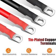 6PCS 4 AWG Battery Cables30CM Marine Battery Inverter Cables Set with 3/8In Tinned Copper Lugsfor Au