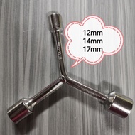 Y Shaper Spanar [ 12 /14 /17mm ] Y Shaped Socket Wrench Spanar Repair Tool
