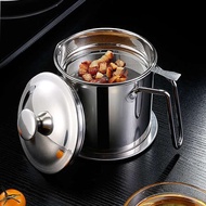 Stainless Steel Oil Container with Strainer Kitchen storage dispenser Oil Filter Storage