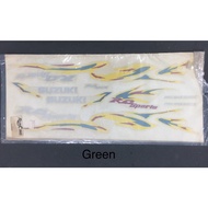 RG110 100% (Runcing) (stock lama) S430/RU/ih (3) Sticker Body / Stripe set green Rg Sport hijau