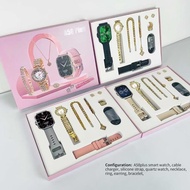 Smart Watch Stylish Ladies Gift Set: A58 Plus Smart Watch with Interchangeable Jewelry Jam Tangan Pi
