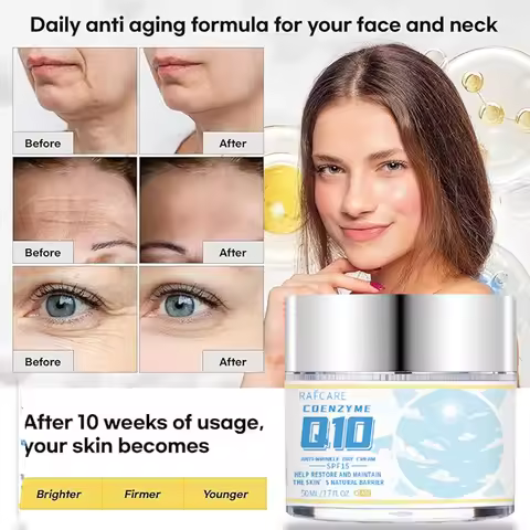 50ML Coenzyme Q10 Day Cream with Collagen - Anti-Wrinkle Firming Moisturizing Skin Care Reduces Fine
