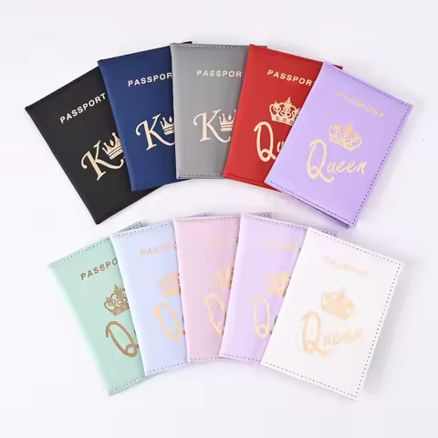 Crown Print PU Passport Covers Passport Protector Passport Holder Flight Ticket Holder ID Credit Car