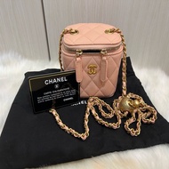 Chanel 粉色 小金球 調節釦 方盒子（全新收藏品）