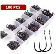 Mata Kail Pancing Baja Karbon Set 100 PCS | Kail Pancing Tajam Kuat Aneka Ukuran os