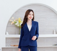 เสื้อสูทผู้หญิง1กระดุมแต่งกระเป๋าอกNO.2426กางเกงทรงกระบอกเล็กขายาว No.2426-2 (S-6XL)