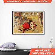 Wall painting, Vintage Car Woman Is Sitting In Old Car, France, Paris, Italy Avenue, San-soupape 193