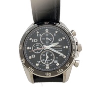 SEIKO mens watches quartz wrist watch analogues leather BLK 7T62-0LC0 Direct from Japan Secondhand