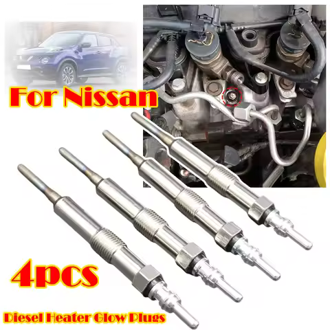 4PC Diesel Heater Nickel Plating Glow Plugs 4.4V For Nissan Qashqai J11 NV200 Evalia Versa Note Note