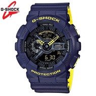 Jam Tangan Pria G Shock GA-110 Import Navy Kuning Edition Fullset G shok G sock Dualtime Anti Air Ca