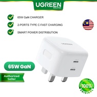 UGREEN 65W USB C GaN Charger Dual Port PD Power Delivery Charger Adapter Type C Wall Charger Power A