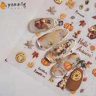 YANMIG Nail Art Stickers, Pine Cones Fallen Leaves Design Long Lasting Manicure Stickers,  Waterproo