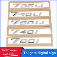 Suitable for 23 BMW 7 Series Car Logo Stickers 735li740li Letter Logo 740i760li Rear Digital Logo St