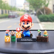 [Ready Stock] Mario Mario Brothers Cute Car Ornaments Shaking Head Doll Car Interior Accessories Cre