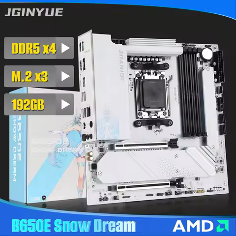 JINGYUE B650E SNOW DREAM Gaming Motherboard AMD AM5 Socket 192GB DDR5 3 M.2 Heat Sink withwith ARGB 