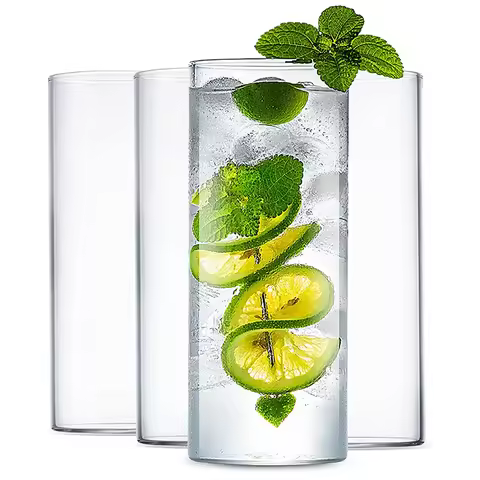 Extra thin Drinking Glasses, Thin Highball Glasses Set of 4,For Water, Juice, Beer, Drinks, and Cock