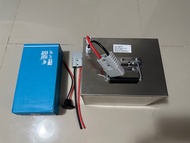 เเบตเตอรี่ลิเธียม60V(NMC60V32ah BMS พีก 80A JBD ขนาด กยส 18/27/13 ซ.ม)พร้อมเครื่องชาร์จ 10a (สายไฟAW