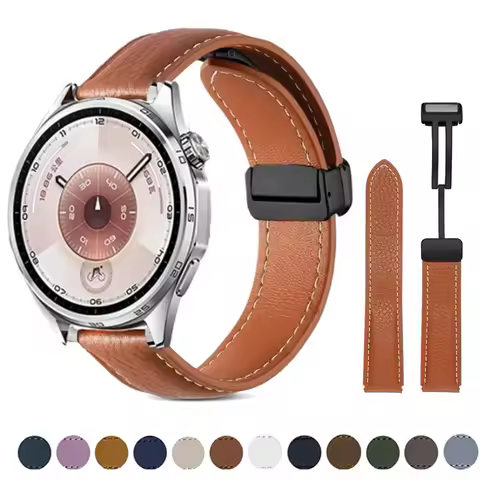 22mm Magnetic Leather Strap For Huawei Watch GT6 Pro GT 6 46MM GT5 GT4 GT3 GT2 46mm Band For Huawei