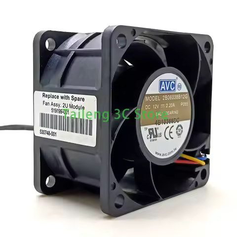 60mm AVC 6038 12V Double Ball High Speed Fan Pwm Fan 2B06038B12G 6cm 60X60X38mm Computer Server Powe