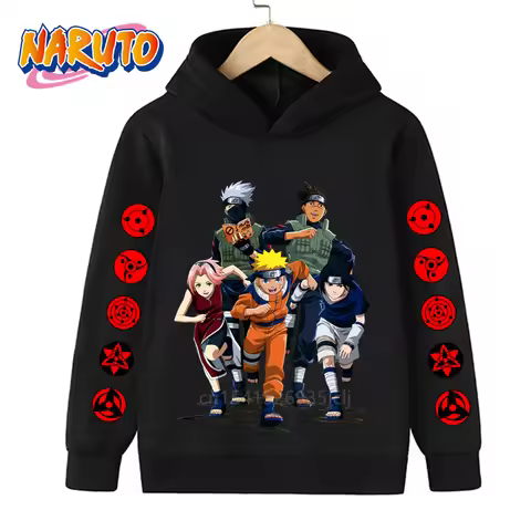 Naruto Children Costume Spring Boy Hoodie Kids Clothes Funny Uzumaki Akatsuki Hoodies for Teen Girls